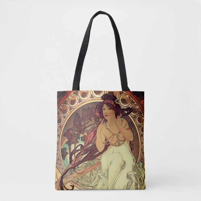 Bolsa Tote Art nouveau Alphonse Mucha musica musa elegante (Frente)