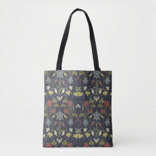 Bolsa Tote Art Nouveau Aquílio: Floral Escuro