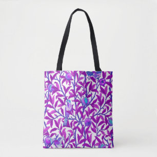 Bolsa Tote Art Nouveau Bird e Pomegranato, Ametista Roxo