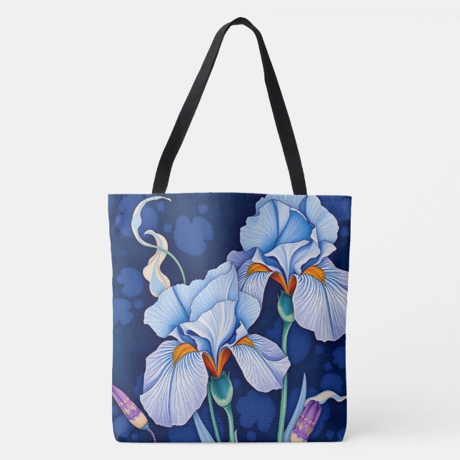 Bolsa Tote Art Nouveau Blue Iris (Frente)