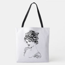 Art Nouveau Lady Bag Tecido de Arte Finas