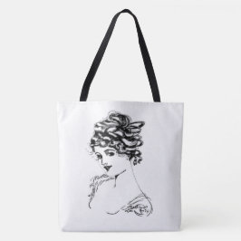 Bolsa Tote Art Nouveau Lady Bag Tecido de Arte Finas
