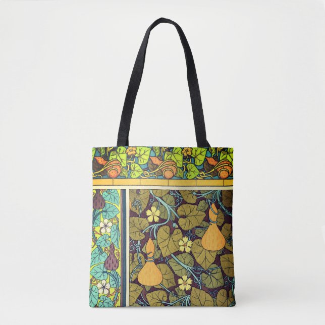 Bolsa Tote Art nouveau outono, abóbora-abóbora (Frente)
