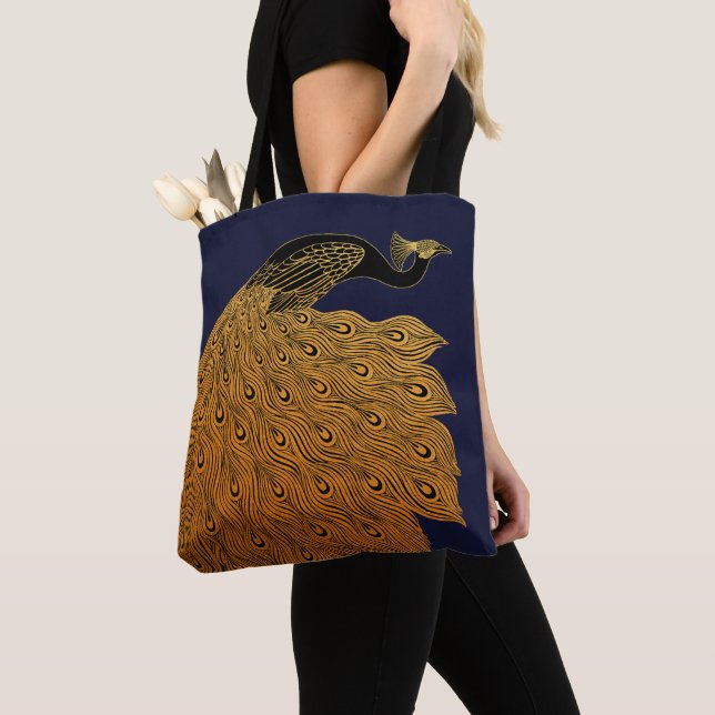 Bolsa Tote Art Nouveau Peacock Will Bradley (Close Up)