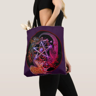 Bolsa Tote Art Nouveau Pentacle Dragon