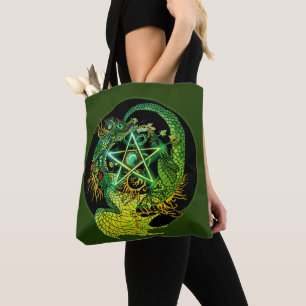 Bolsa Tote Art Nouveau Pentacle Dragon