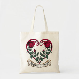 Bolsa Tote Art Nouveau Rosa Heart Floral