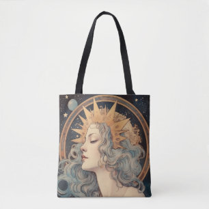 Bolsa Tote Art Nouveau Style Moon Stars Princesa