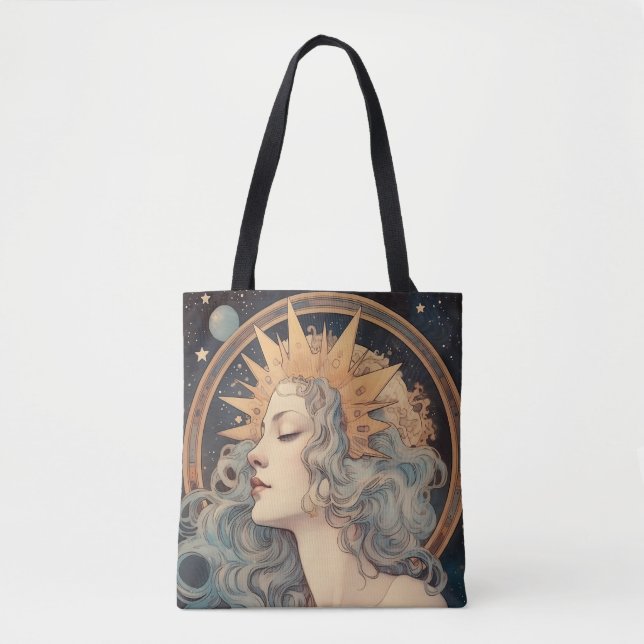Bolsa Tote Art Nouveau Style Moon Stars Princesa (Frente)