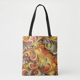 Bolsa Tote Art Nouveau: Torções barrocas radiantes 