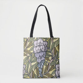Bolsa Tote Art nouveau wisteria flower pattern  