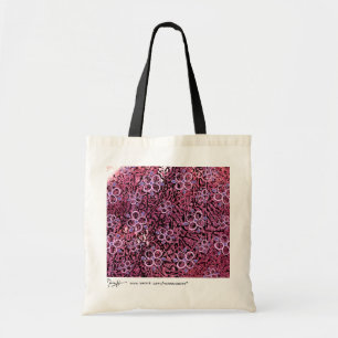 Bolsa Tote Arte abstracta com saco das flores - rosa de
