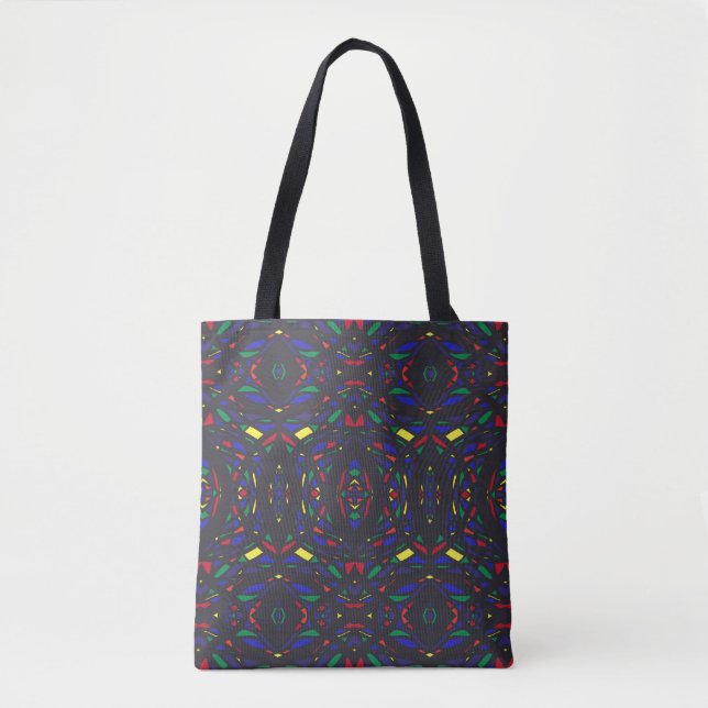 Bolsa Tote Arte Abstrata Acrílica Arco-íris Prismática (Frente)