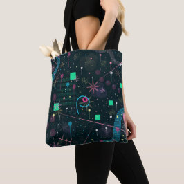 Bolsa Tote Arte Abstrata: Céus de Inverno