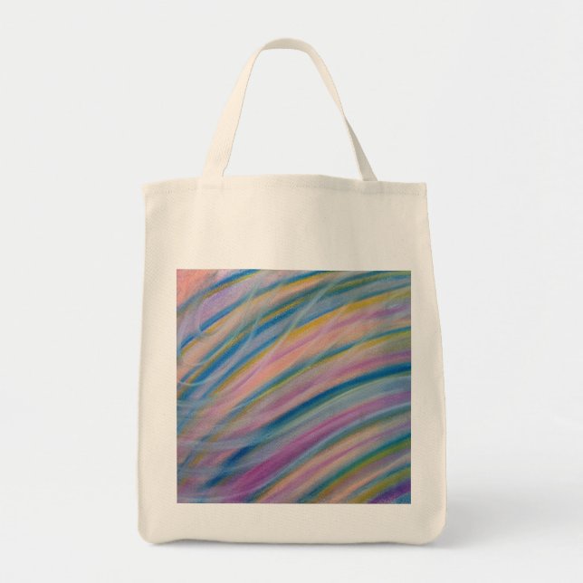 Bolsa Tote Arte abstrata colorida única P6 (Frente)