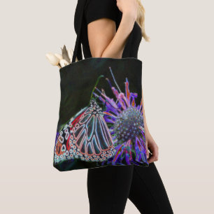 Bolsa Tote Arte abstrata da borboleta elétrica da natureza