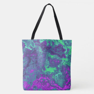 Bolsa Tote Arte Abstrata de Mármore Colorida e Giratória Groo