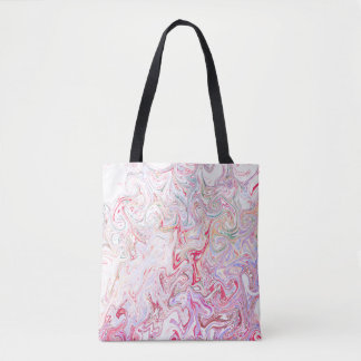 Bolsa Tote Arte abstrata de mármore turbilhão fluido rosa vib
