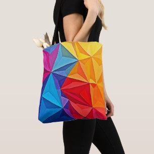 Bolsa Tote Arte abstrata de prisma geométrico ousado