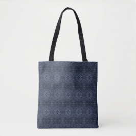 Bolsa Tote Arte Abstrata de Tinta Alcoólica Azul Labirinto