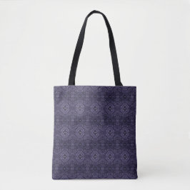 Bolsa Tote Arte Abstrata de Tinta Alcoólica Roxa Labiríntica