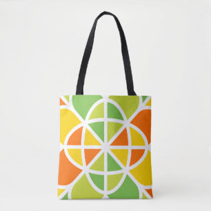 Bolsa Tote Arte Abstrata Explosão Solar Geométrica Vibrante