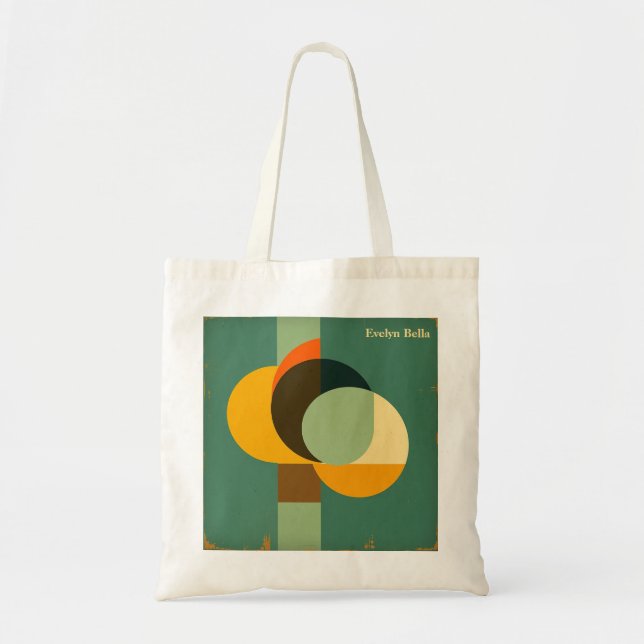 Bolsa Tote Arte Abstrata Geométrica de Meados do Século Moder (Frente)