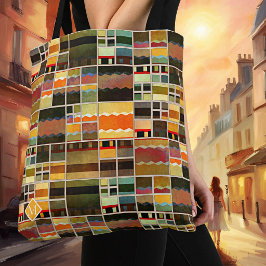 Bolsa Tote Arte abstrata geométrica modernista de meados do s