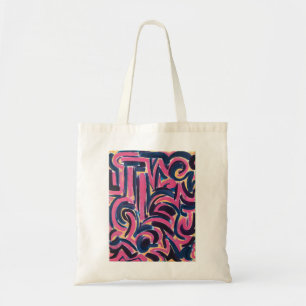 Bolsa Tote Arte abstrata pintada à mão com grafite grego anti