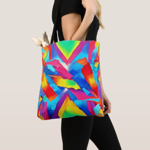Bolsa Tote Arte Abstrato de Expressão Colorida