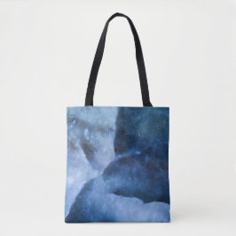 Bolsa Tote Arte Abstrato de Superfície de Gelo Azul Arranjada