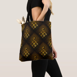 Bolsa Tote Arte abstrato elegante moderno boho ouro padrão #5