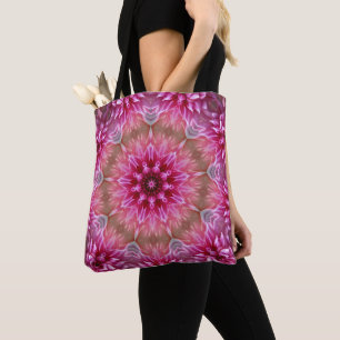 Bolsa Tote Arte Abstrato Floral Moderna Rosa