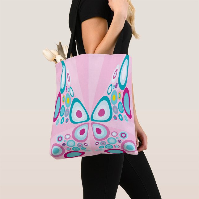 Bolsa Tote Arte Abstrato-Pop de Borboleta Retroativa (Criador carregado)