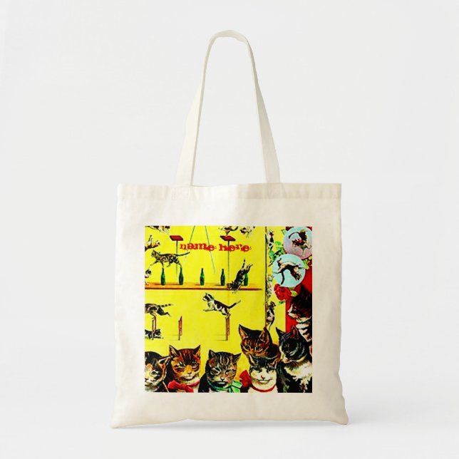 Bolsa Tote Arte AddYourText da parede do poster do ato do (Frente)