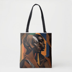 Bolsa Tote Arte africana. Mulheres olhando para a frente