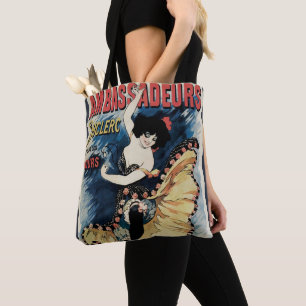 Bolsa Tote Arte Antiga Dançarina de Flamenco Nouveau, Embaixa