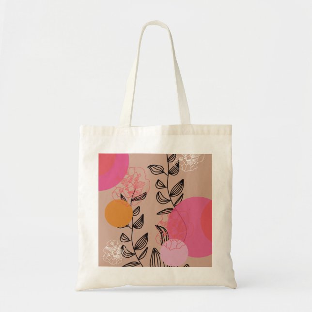 Bolsa Tote Arte artística floral moderna (Frente)