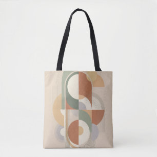 Bolsa Tote Arte Bauhaus Geométrico Abstrato Meados do Sécul