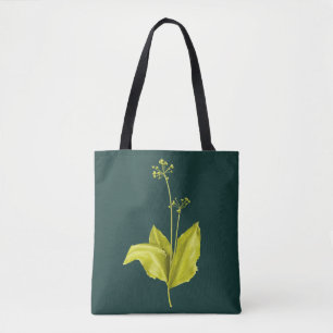 Bolsa Tote Arte botânica da planta verde de alho selvagem