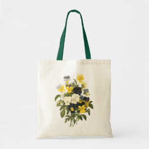 Bolsa Tote Arte Botânica de Violetas e Flores de Pensamentos