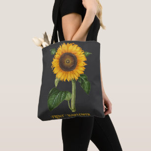 Bolsa Tote Arte Botânica do Girassol Vintage por Merian