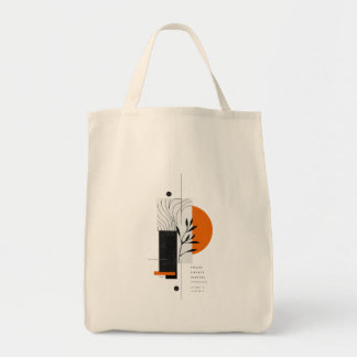 Bolsa Tote Arte Botânico Geométrico Abstrato Moderno para Par