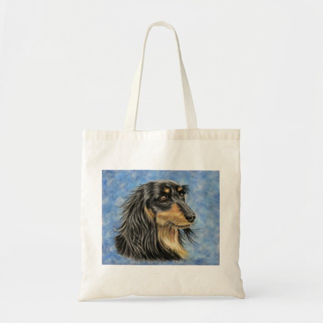 Bolsa Tote Arte Canina - Arte Dachshund de Longa Duração (Frente)
