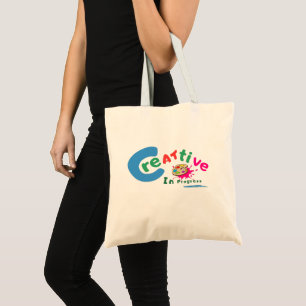 Bolsa Tote Arte Colorida Criativa em Progresso Citação