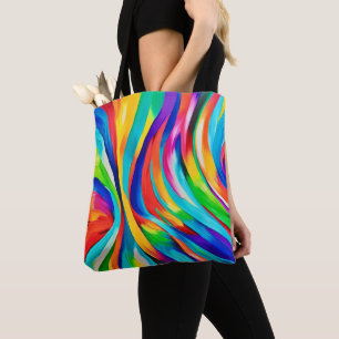 Bolsa Tote Arte colorida vibrante com Abstrato