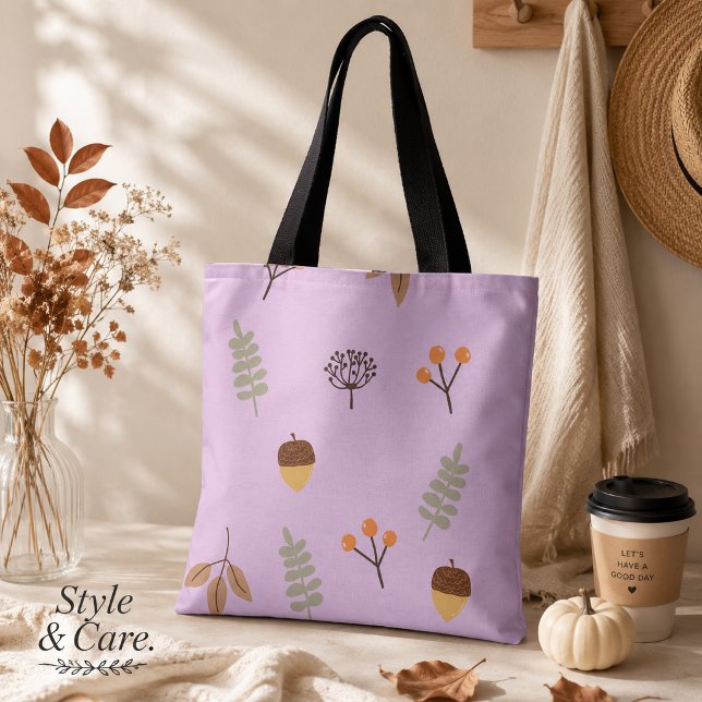 Bolsa Tote Arte com Padrão de Folhas do Outono (Autumn Vibes Leaf Pattern Art Tote Bag)