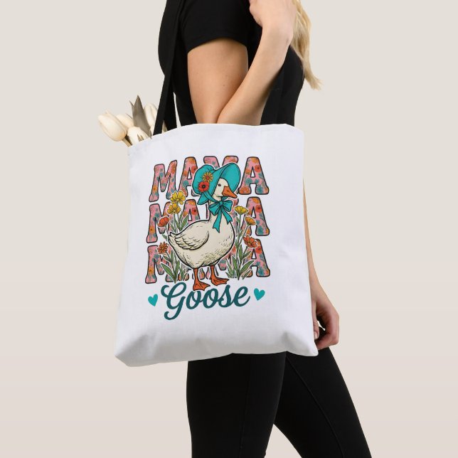 Bolsa Tote Arte com palavras de ganso Mamãe fofa (Close Up)