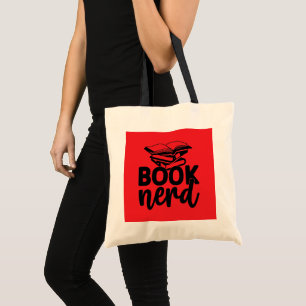 Bolsa Tote Arte com palavras de nerd de livro engraçado