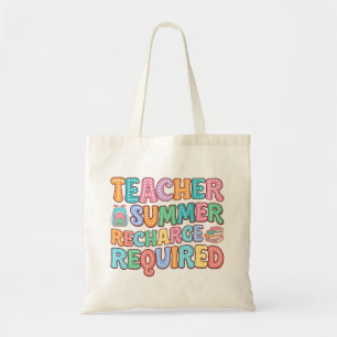 Bolsa Tote Arte com palavras de Professora de Verão Fofa